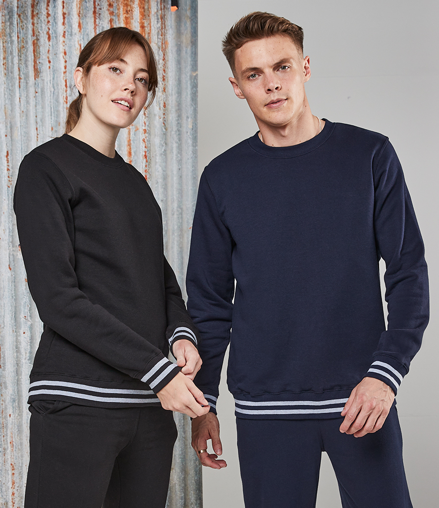 Front Row Unisex Striped Cuff Sweatshirt Fire Label